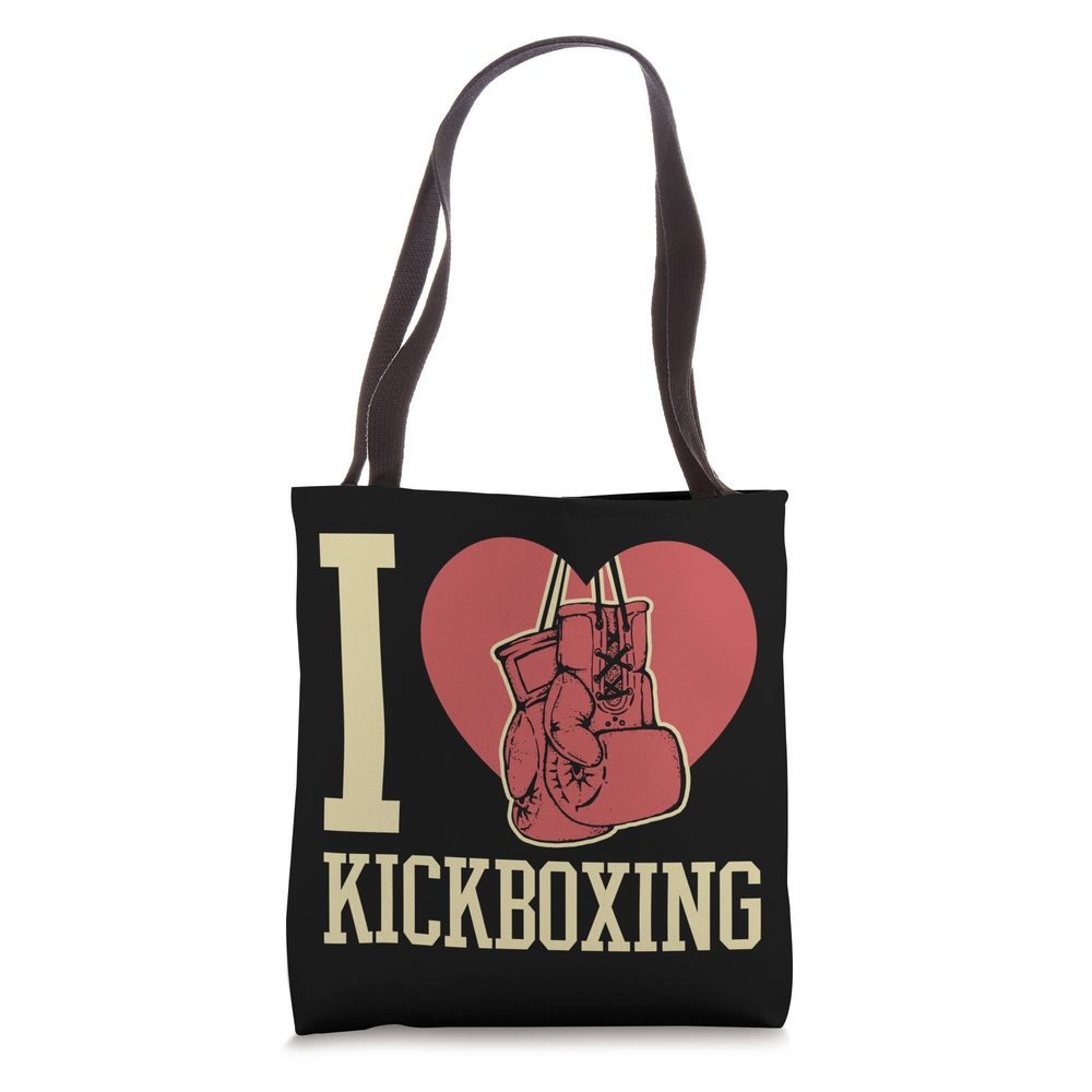 I Love Kickboxing Heart Funny Cute Boxing Martial Arts Tote Bag xD